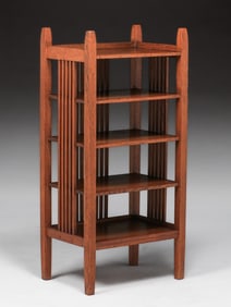 Gustav Stickley #674 Spindled Magazine Stand c1907