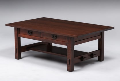 Gustav Stickley Two-Drawer Coffee Table c1912-1915