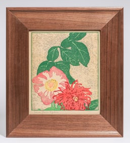 Edna Boies Hopkins (1872-1937) Floral Color Woodcut 1907-08