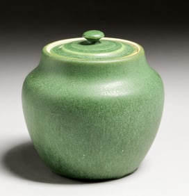 Hampshire Pottery Matte Green Humidor c1910