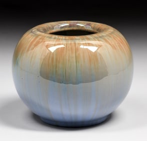 Fulper Pottery Spherical Blue Flambe Vase c1910s