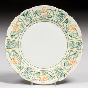 American Arts & Crafts Hand-Decorated German Porcelain Plate c1910