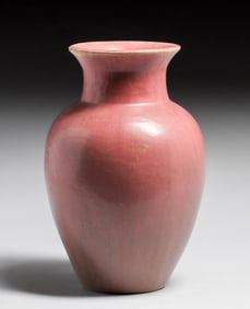 Fulper Pottery Matte Pink & Grey Vase c1910s