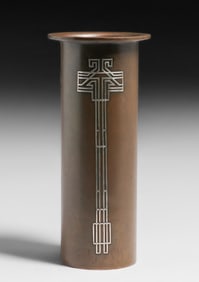 Heintz #3615 Sterling on Bronze Secessionist Vase c1915