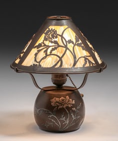 Heintz Sterling on Bronze Boudoir Lamp c1910s