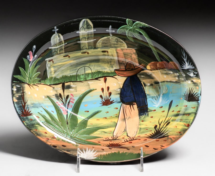 Bauer Pottery Hand Decorated Black Bowl c1920s (1 of 7)