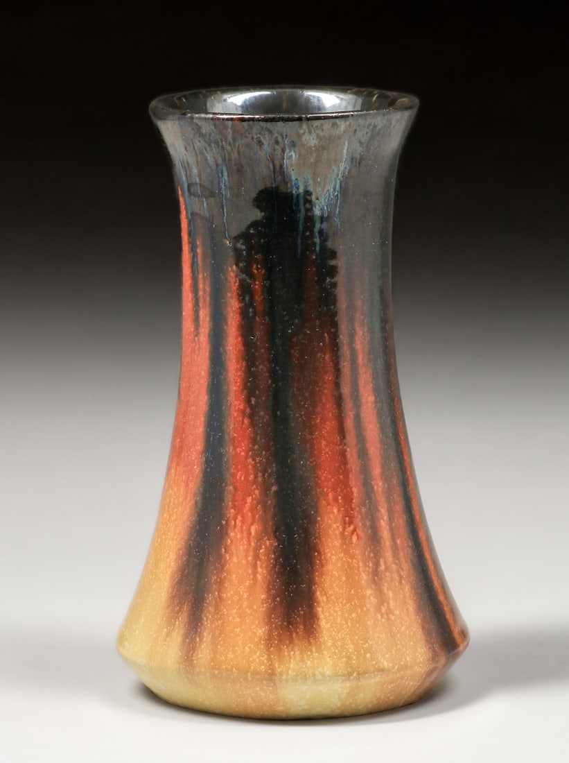 Fulper Pottery Corseted Mahogany Flambe Vase c1910s (1 of 4)