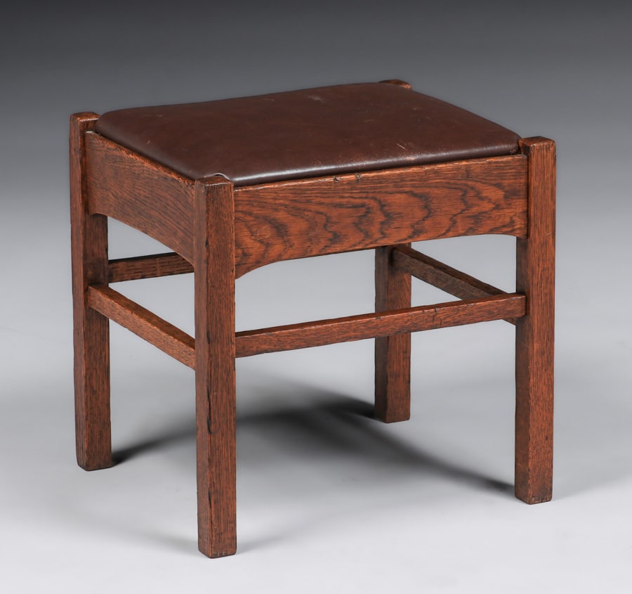 Grand Rapids Oak Footstool c1910 (1 of 4)