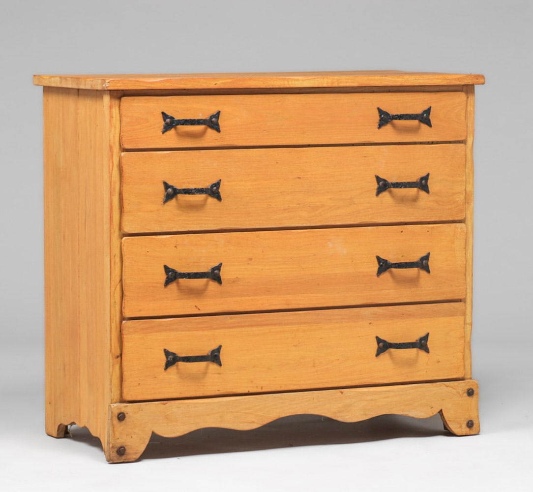 Monterey Furniture Four-Drawer Dresser c1930s: Monterey Furniture Four-Drawer Dresser c1930s. Signed. Excellent condition. 38"w x 34"h x 18"d Spend $7500 or more at this auction and all of your SHIPPING IS FREE within the lower 48 states. SHIPPING