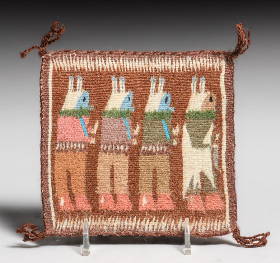 Navajo Nellie Yazzie Miniature Rug c1990s (1 of 6)