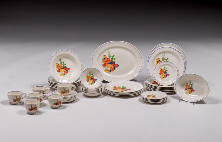 Homer Laughlin 44pc Set Eggshell Nautilus Mexicana Dinnerware c1930s (1 of 10)