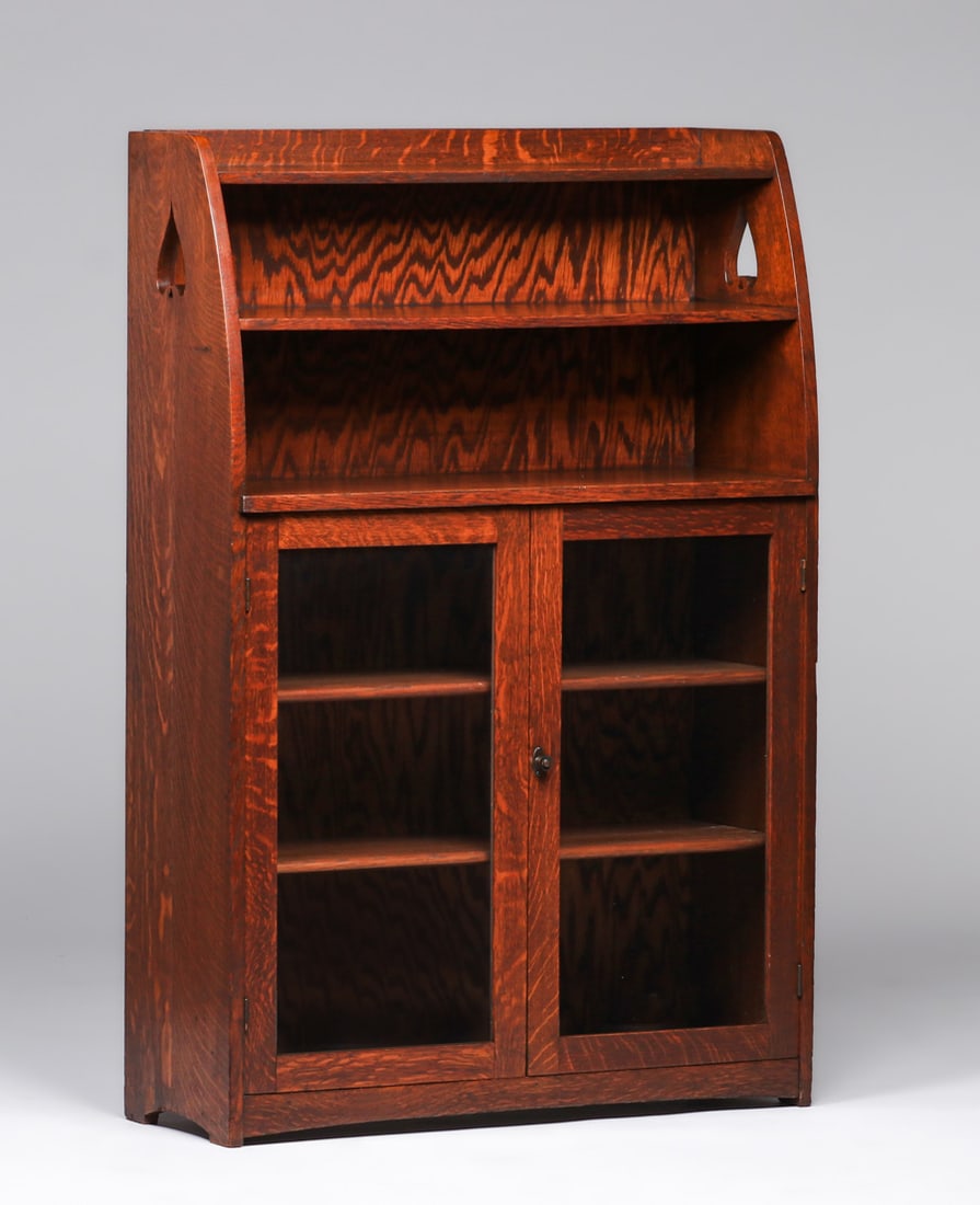 Limbert #348 Spade Cutout Two-Door Bookcase c1905 (1 of 5)