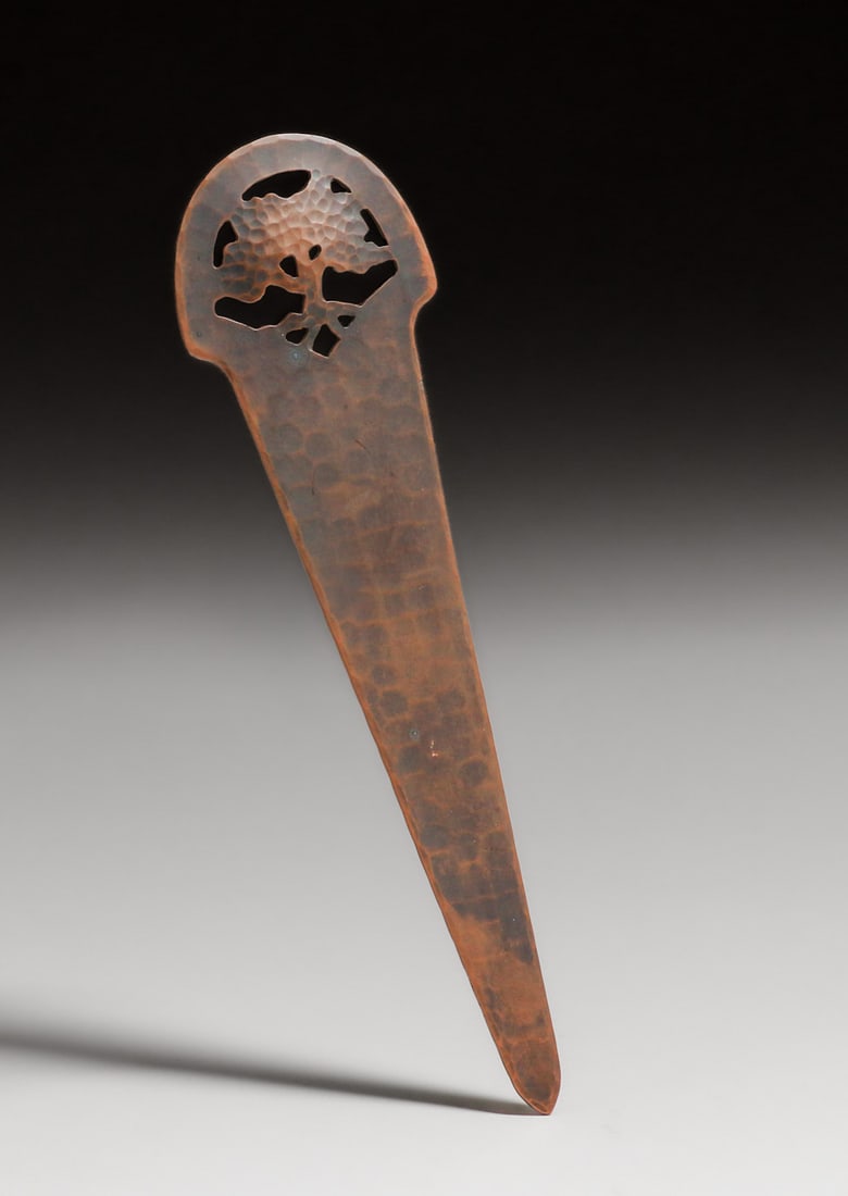 Dirk van Erp Hammered Copper Oak Tree Cutout Paper Knife c1913-1914 (1 of 5)