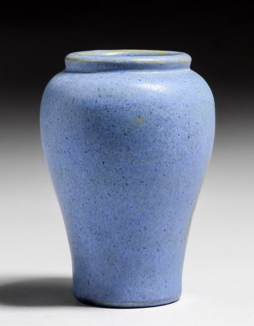 Fulper Pottery Speckled Blue Vase c1910s (1 of 4)