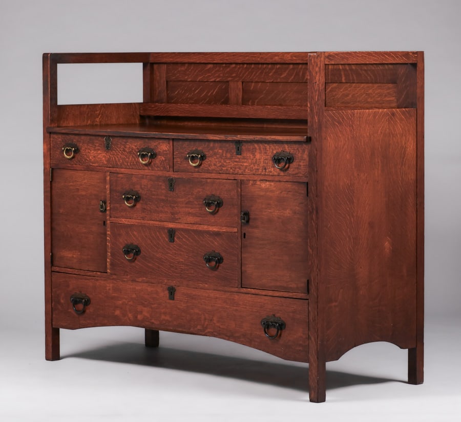 Early Grand Rapids Five-Drawer Sideboard c1902 (1 of 3)