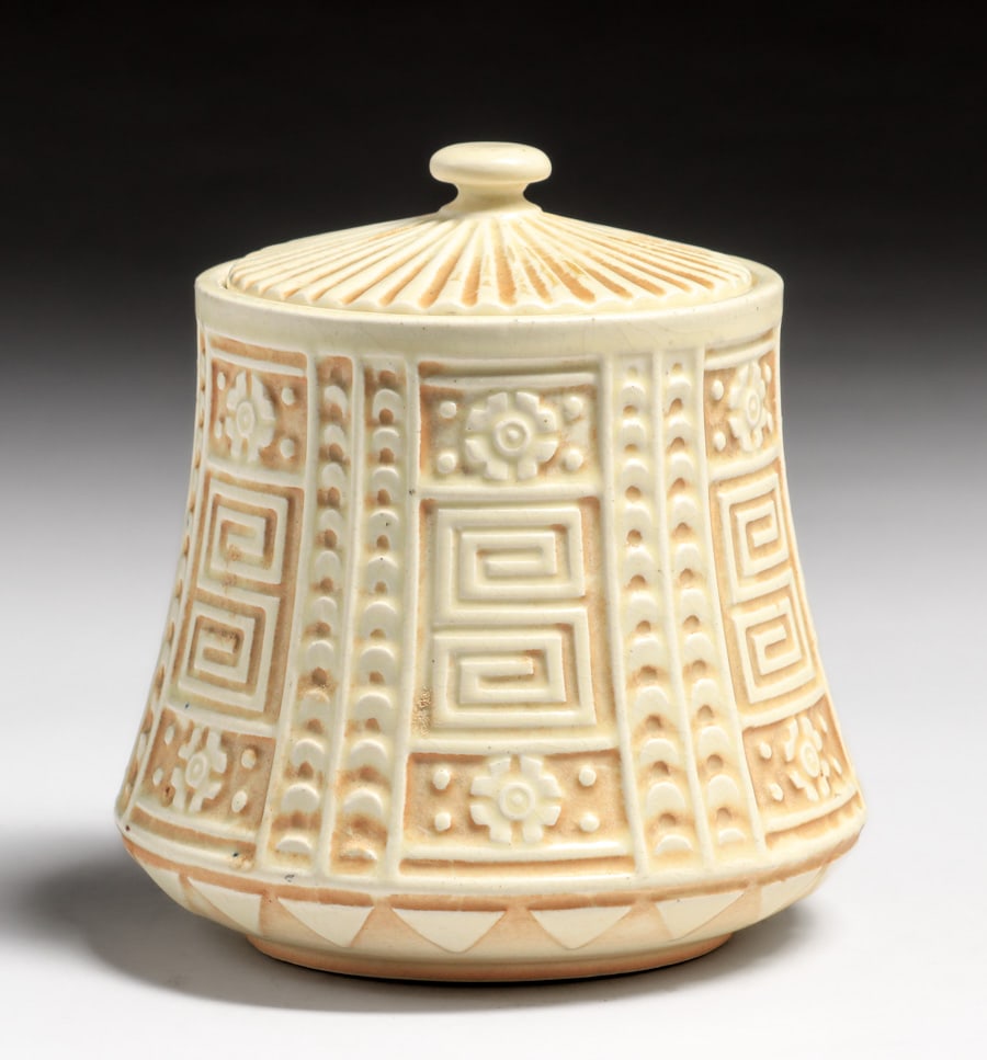 Roseville Tinted Ivory Humidor c1920s (1 of 7)