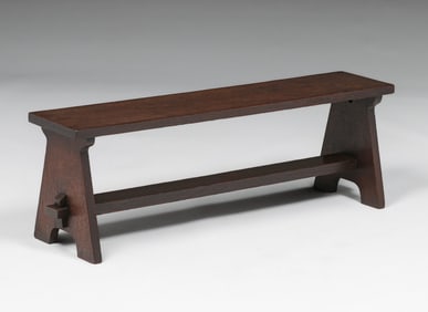 Small Arts & Crafts Tenon & Key Bench c1910