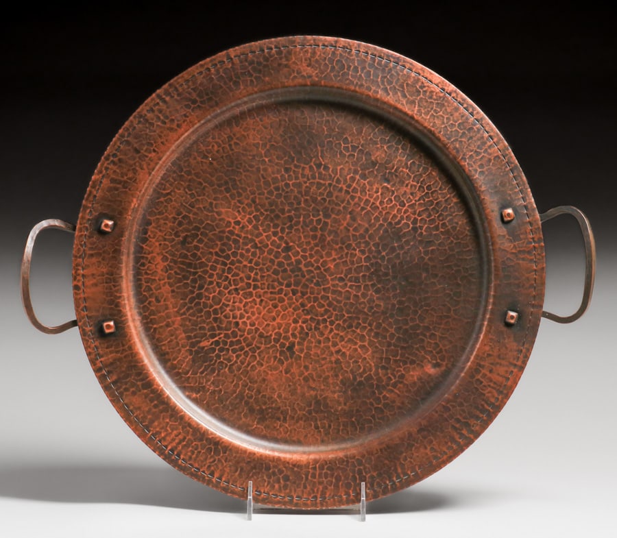 Roycroft Hammered Copper Two-Handled Serving Tray c1920s (1 of 5)