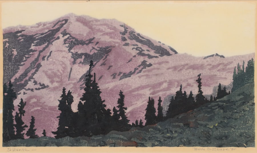 Waldo Chase (1895-1988) Color Woodcut "Silence" 1935 (1 of 7)