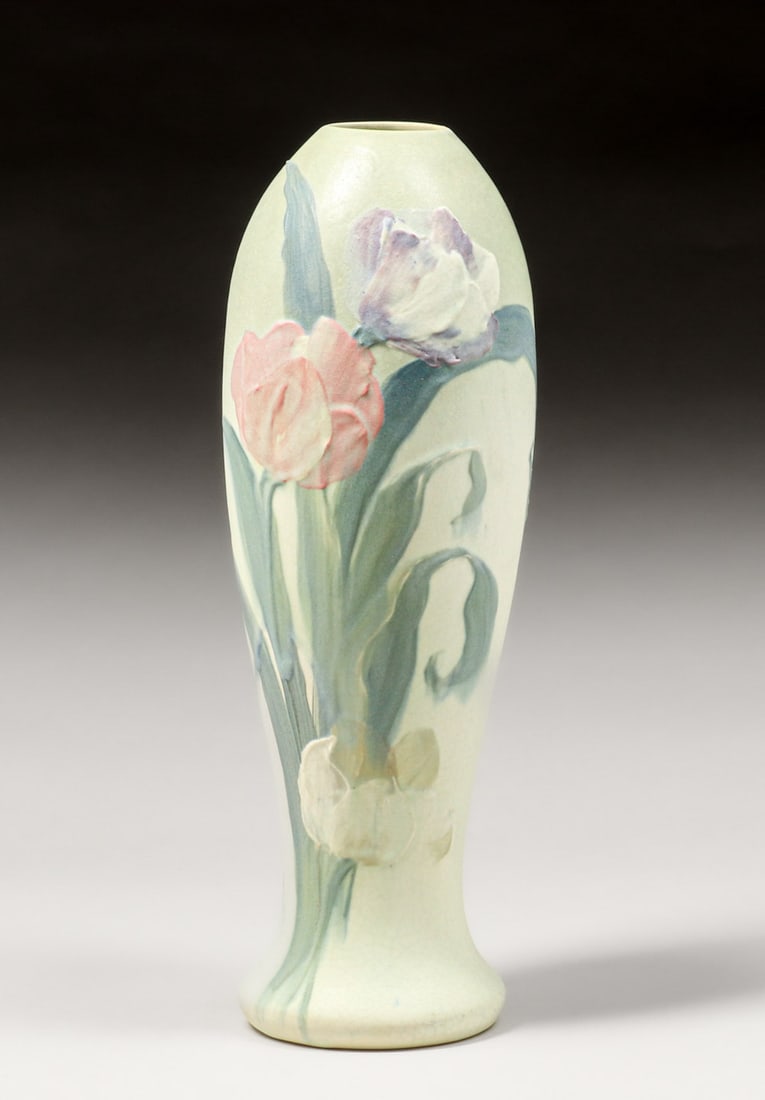 Owens Pottery #1146 Parchment Floral Vase c1900s (1 of 4)