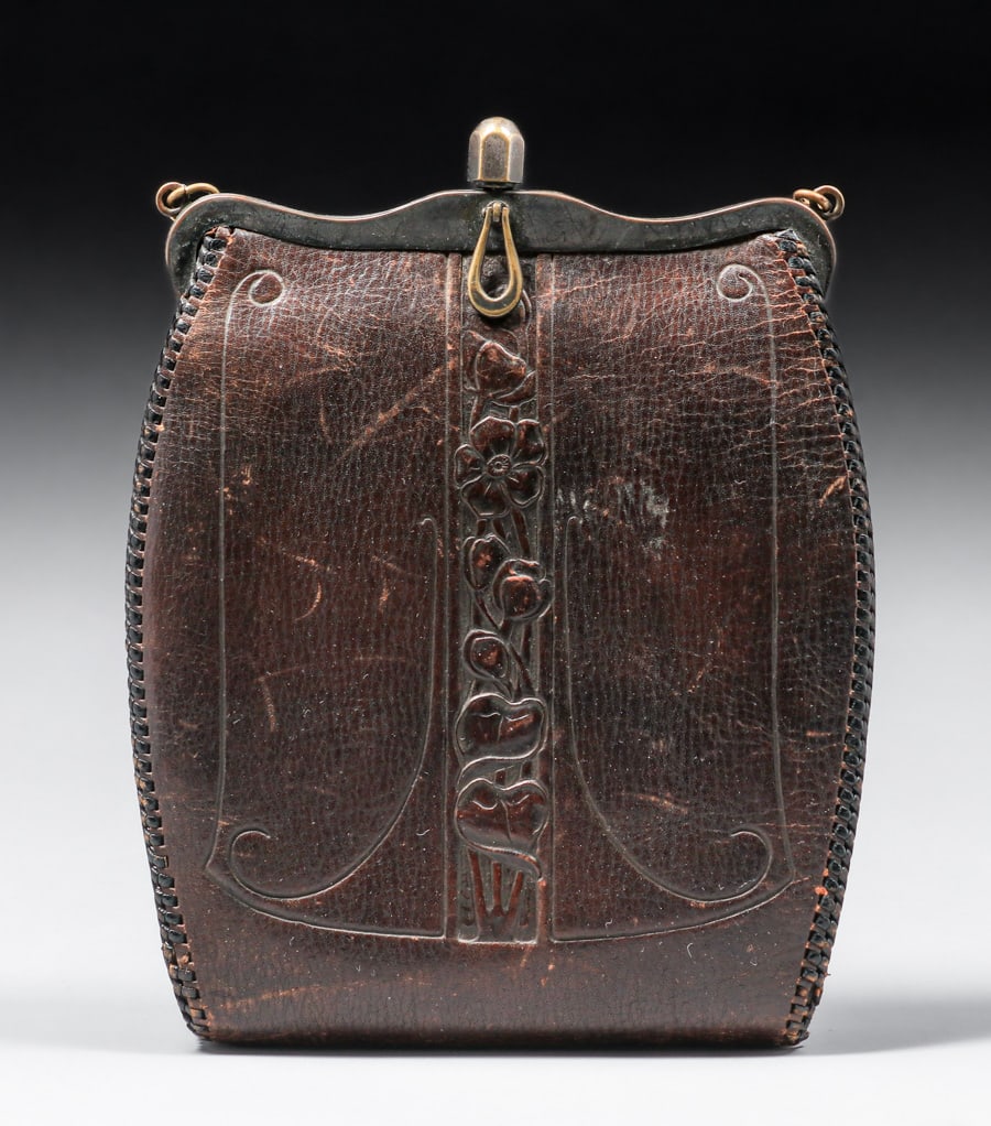 Arts & Crafts Period Hand Tooled Leather Purse c1910 (1 of 5)