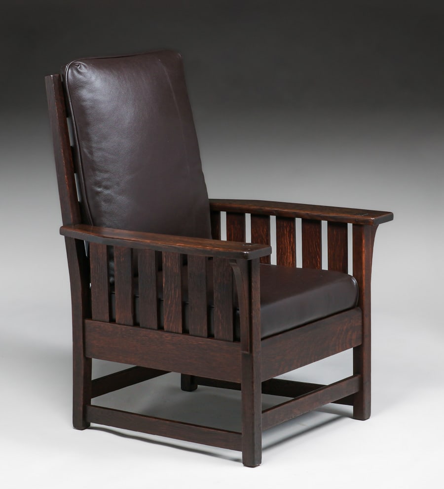 L&JG Stickley Slatted Armchair c1915 (1 of 4)