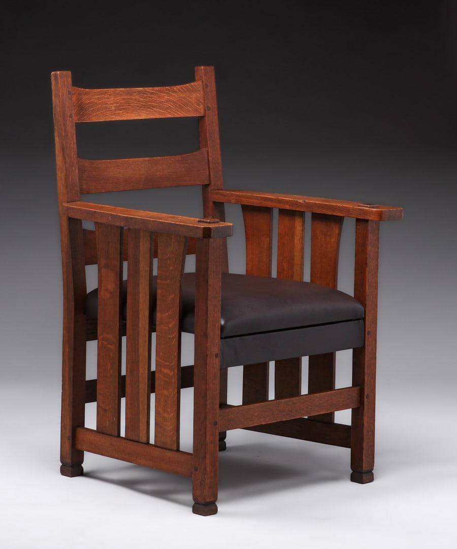 L&JG Stickley Onondaga Slatted Armchair c1902-1904 (1 of 3)