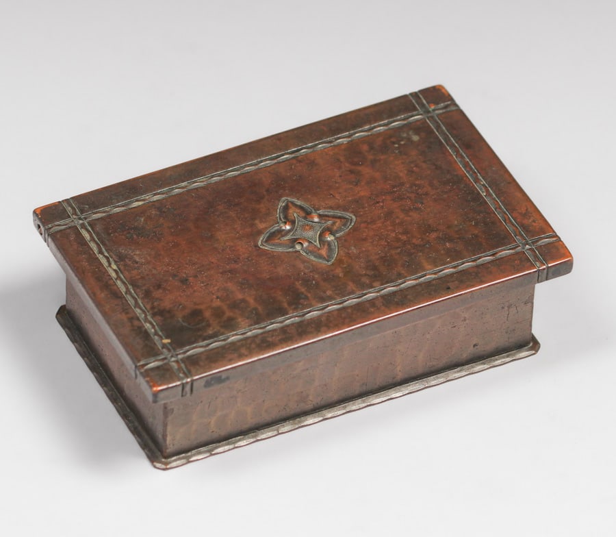 Roycroft Hammered Copper Stamp Box c1920s (1 of 4)
