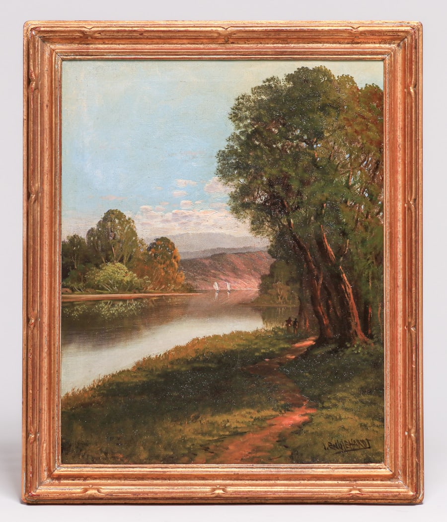 John (Joseph John) Englehart (1867-1915) California Painting "Sacramento River" c1900s (1 of 5)