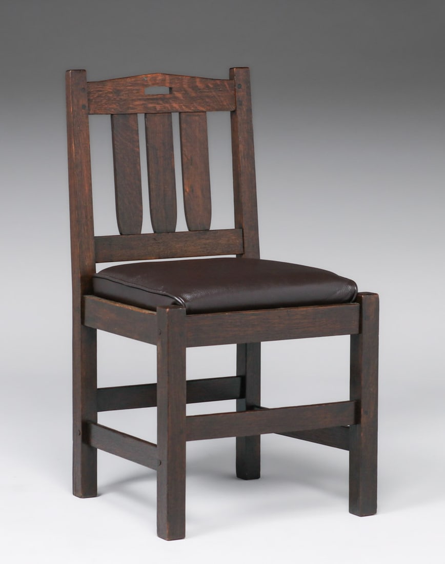 Early L&JG Stickley Onondaga Handle Cutout Side Chair c1902 (1 of 3)
