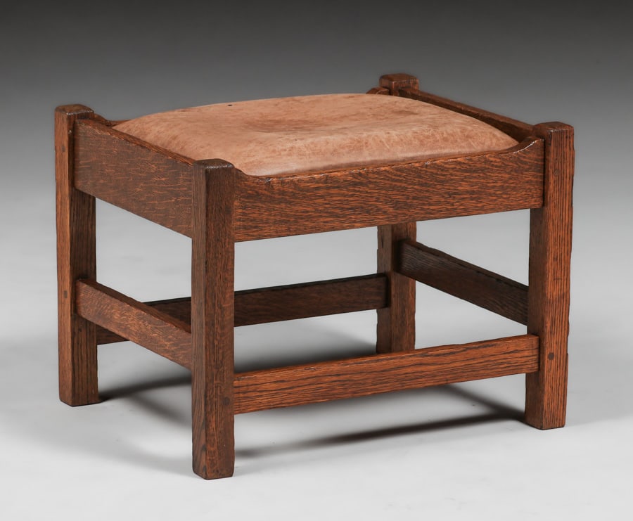 L&JG Stickley U-Back Sided Footstool c1910 (1 of 4)