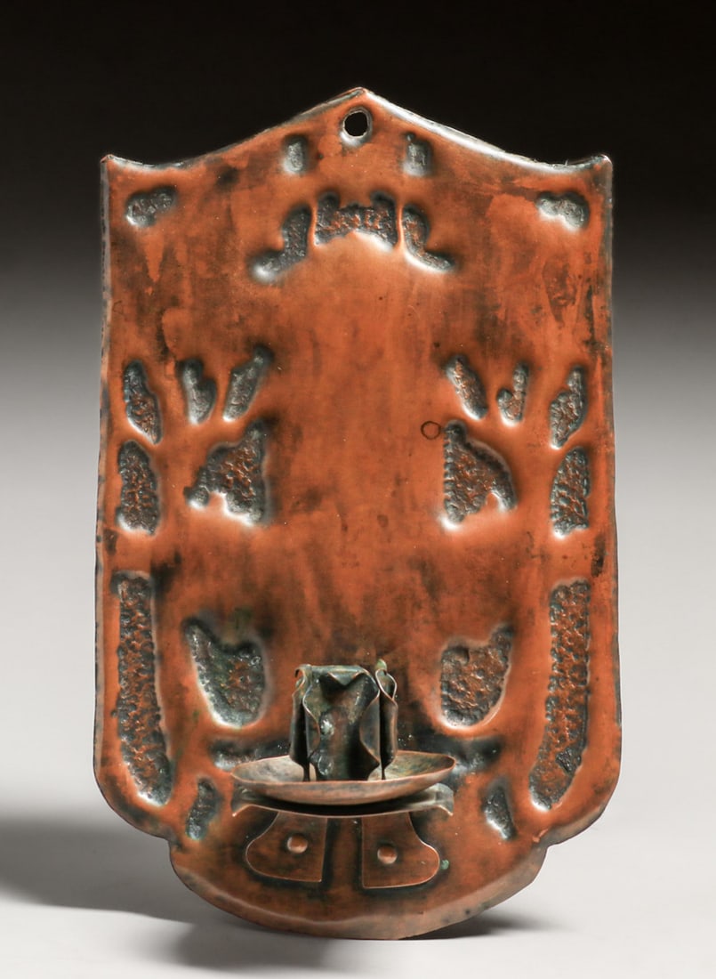 Pasadena, CA Douglas Donaldson School Hammered Copper Candle Sconce c1910 (1 of 4)