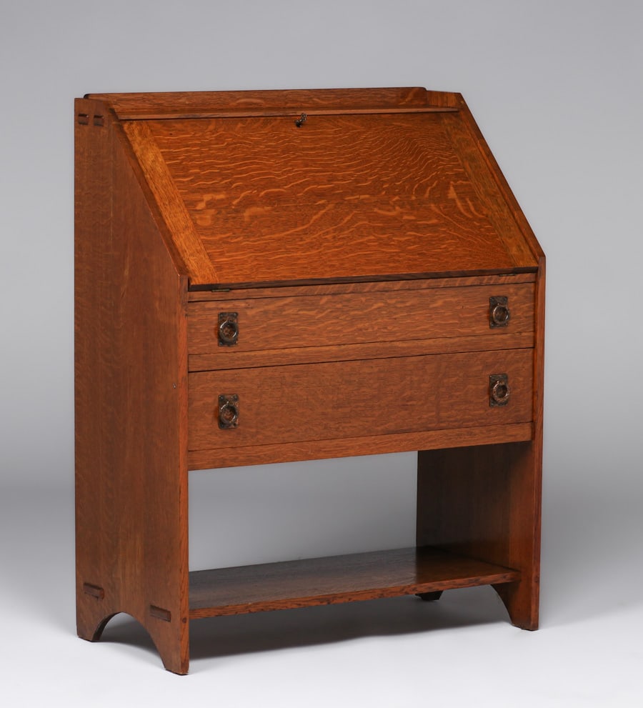 Lifetime Furniture Co Two-Drawer Dropfront Desk c1910 (1 of 6)