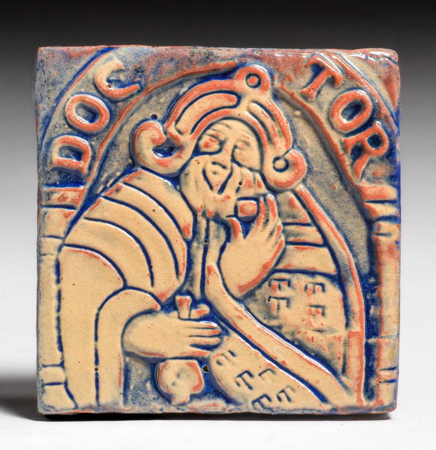 Moravian "Doc Tor" Tile c1920s (1 of 3)