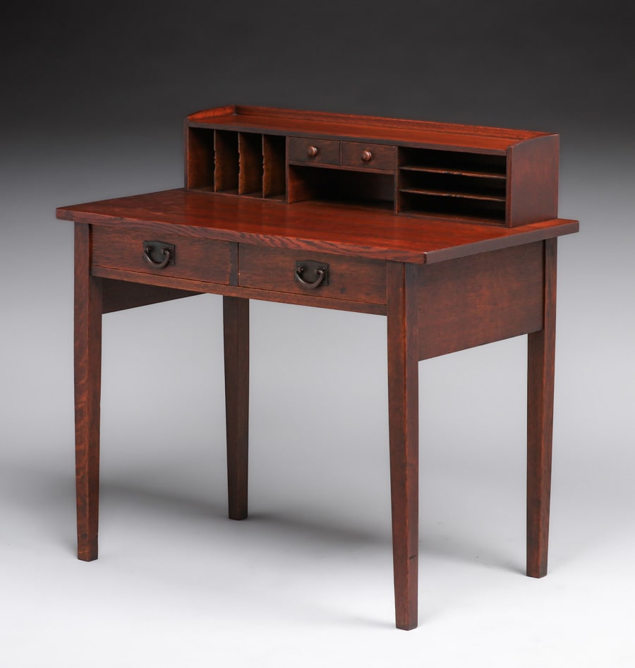 Gustav Stickley Two-Drawer Postcard Desk c1912-1915 (1 of 3)