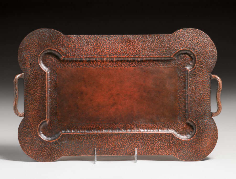 Arts & Crafts Hammered Copper Two-Handled Tray c1910 (1 of 4)