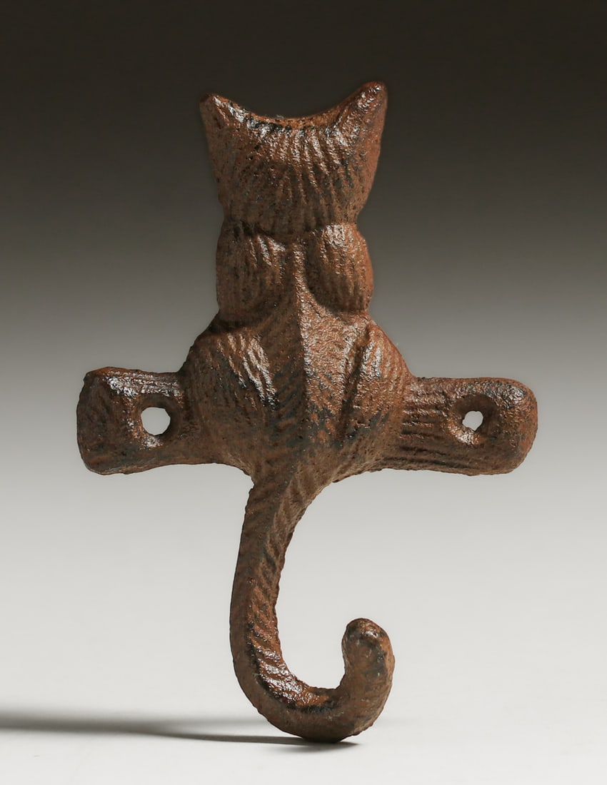 Arts & Crafts Cast Iron Cat-Shaped Hook (1 of 4)