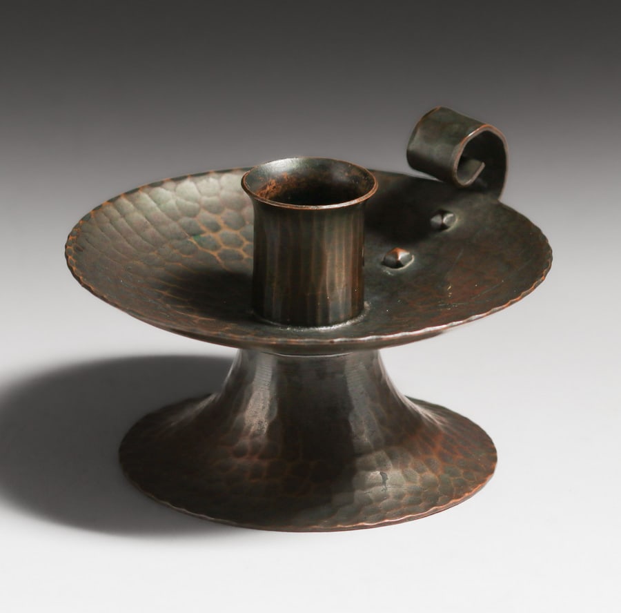 Roycroft Hammered Copper Candlestick c1920s (1 of 6)