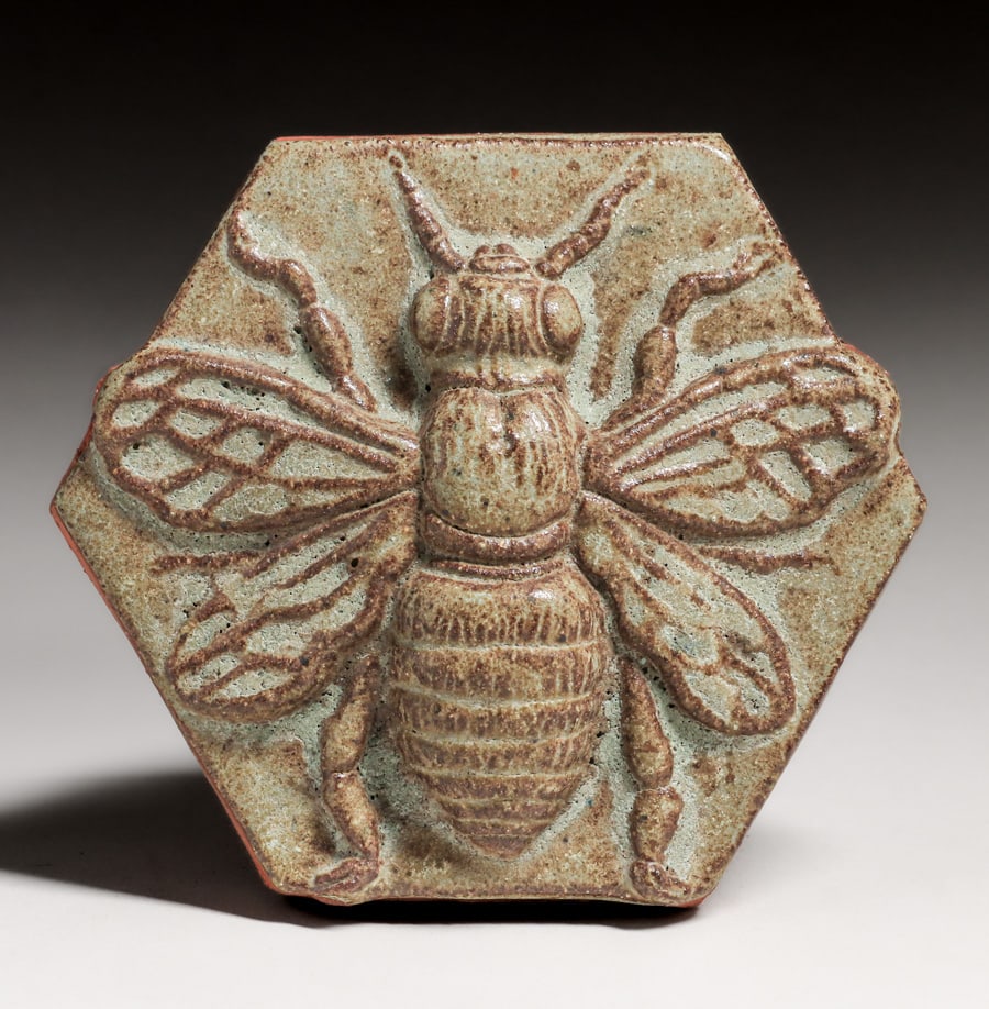 Contemporary Bumble Bee Hexagonal Tile c2010s (1 of 4)