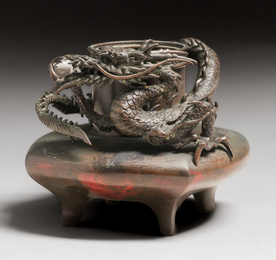 Chinese Bronze Dragon Vase c1900 (1 of 8)