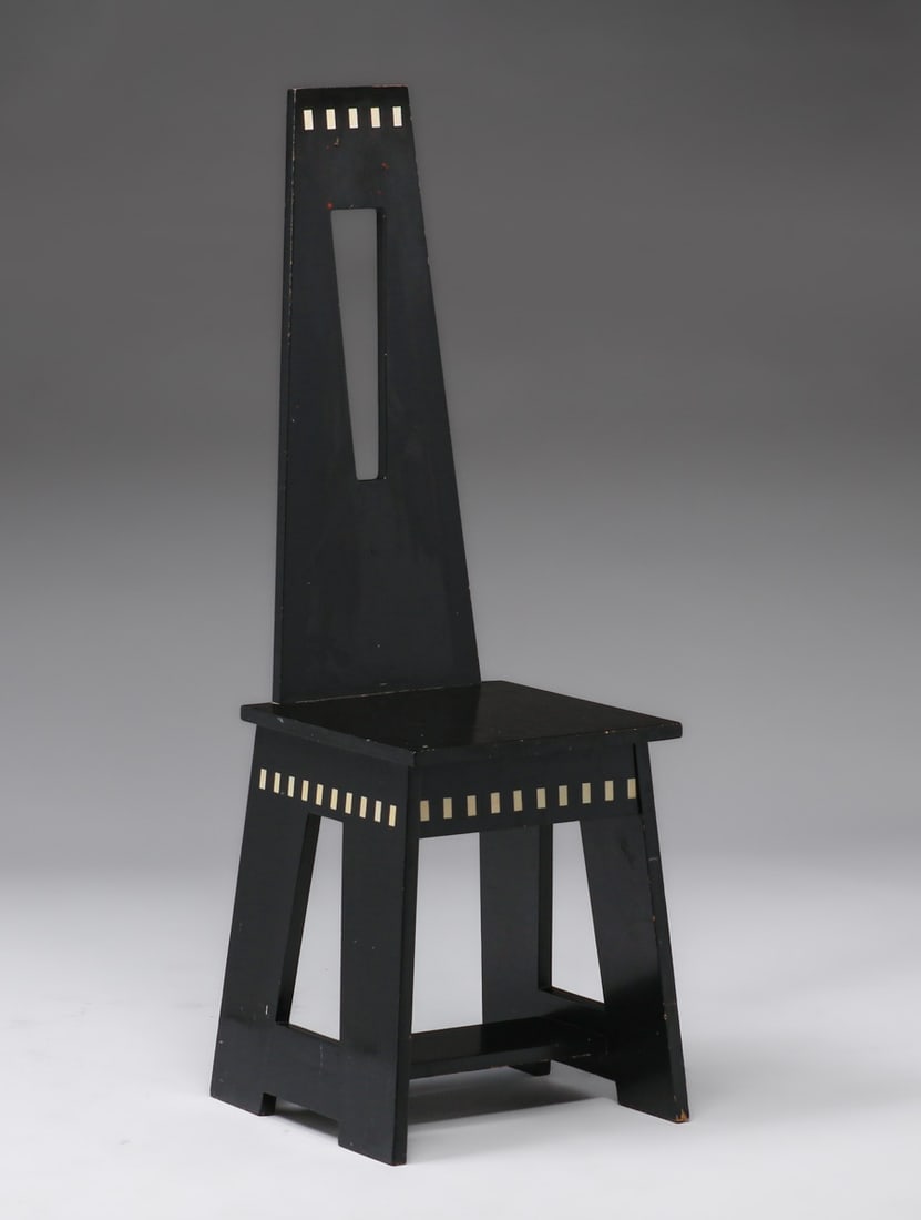 Contemporary Limbert Form Cutout Painted Hall Chair c1980s (1 of 5)