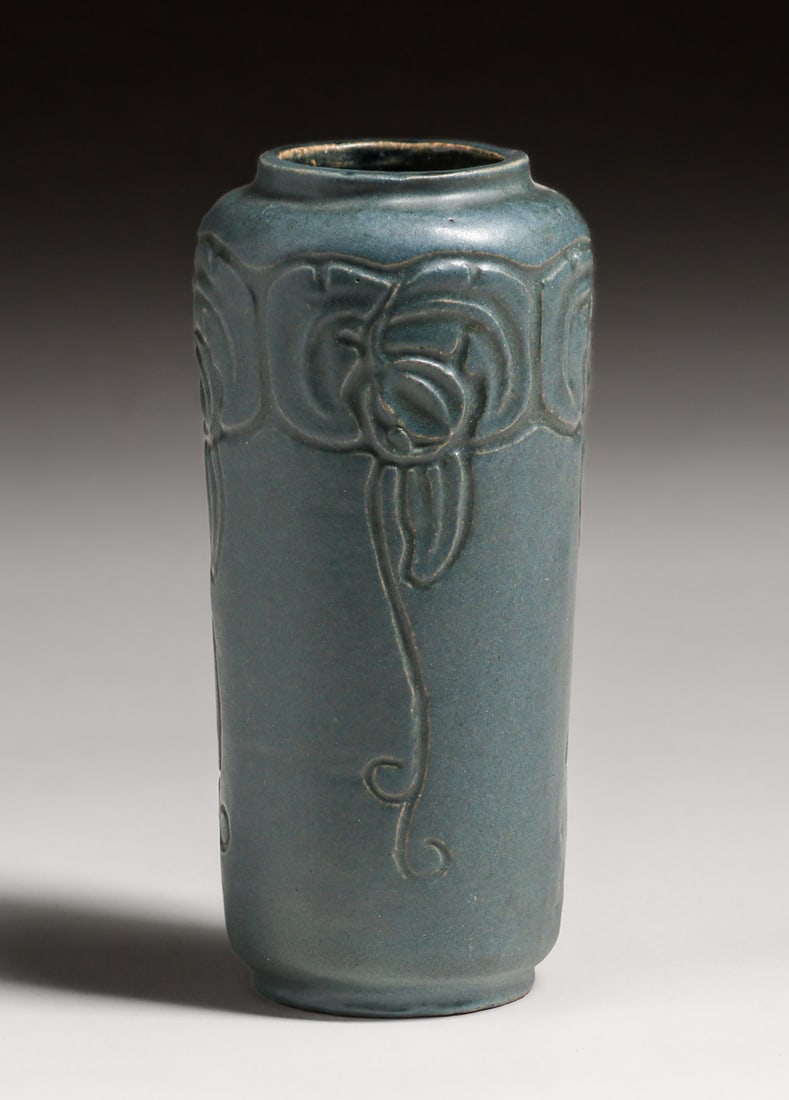 Arts & Crafts Period Studio Hand-Carved Vase c1910 (1 of 4)