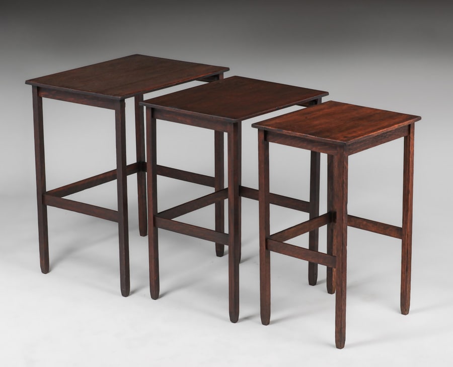 Stickley Brothers Set of 3 Nestling Tables c1910 (1 of 11)