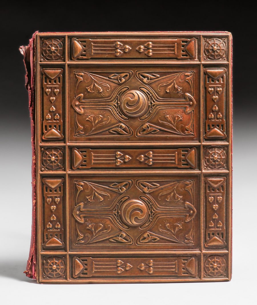 German Secessionist Embossed Copper Book Cover c1900 (1 of 5)