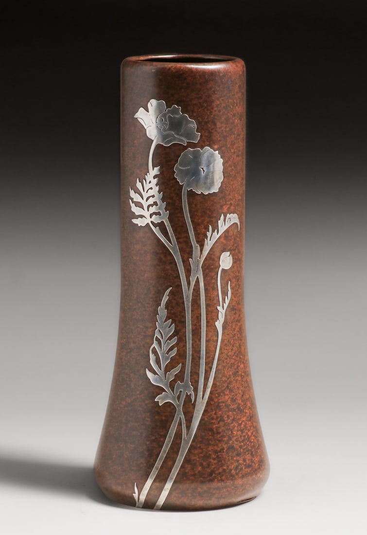 Heintz #3809 Sterling on Bronze Vase c1915 (1 of 4)