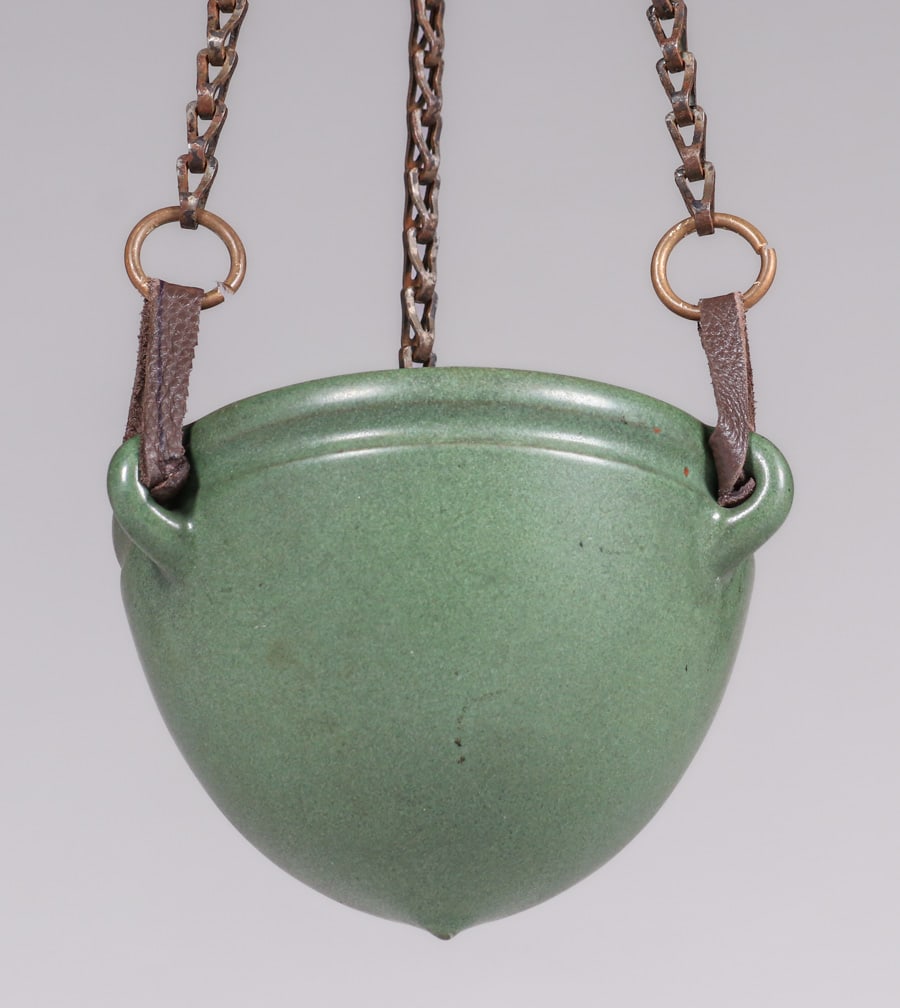 Marblehead Pottery Matte green Hanging Basket c1910 (1 of 5)