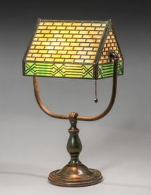 Handel Geometric Overlay Desk Lamp c1910