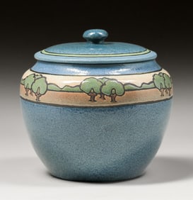 Saturday Evening Girls Albina Mangini Oak Tree Scenic Covered Vase 1914