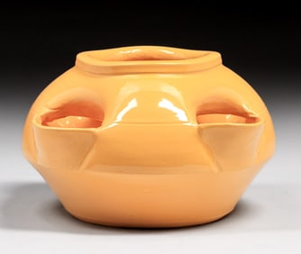 Bauer Pottery Yellow Cutout Mat Carlton Cactus Bowl c1920