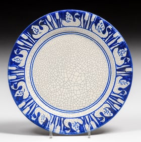 Dedham Pottery Swans Plate c1920s